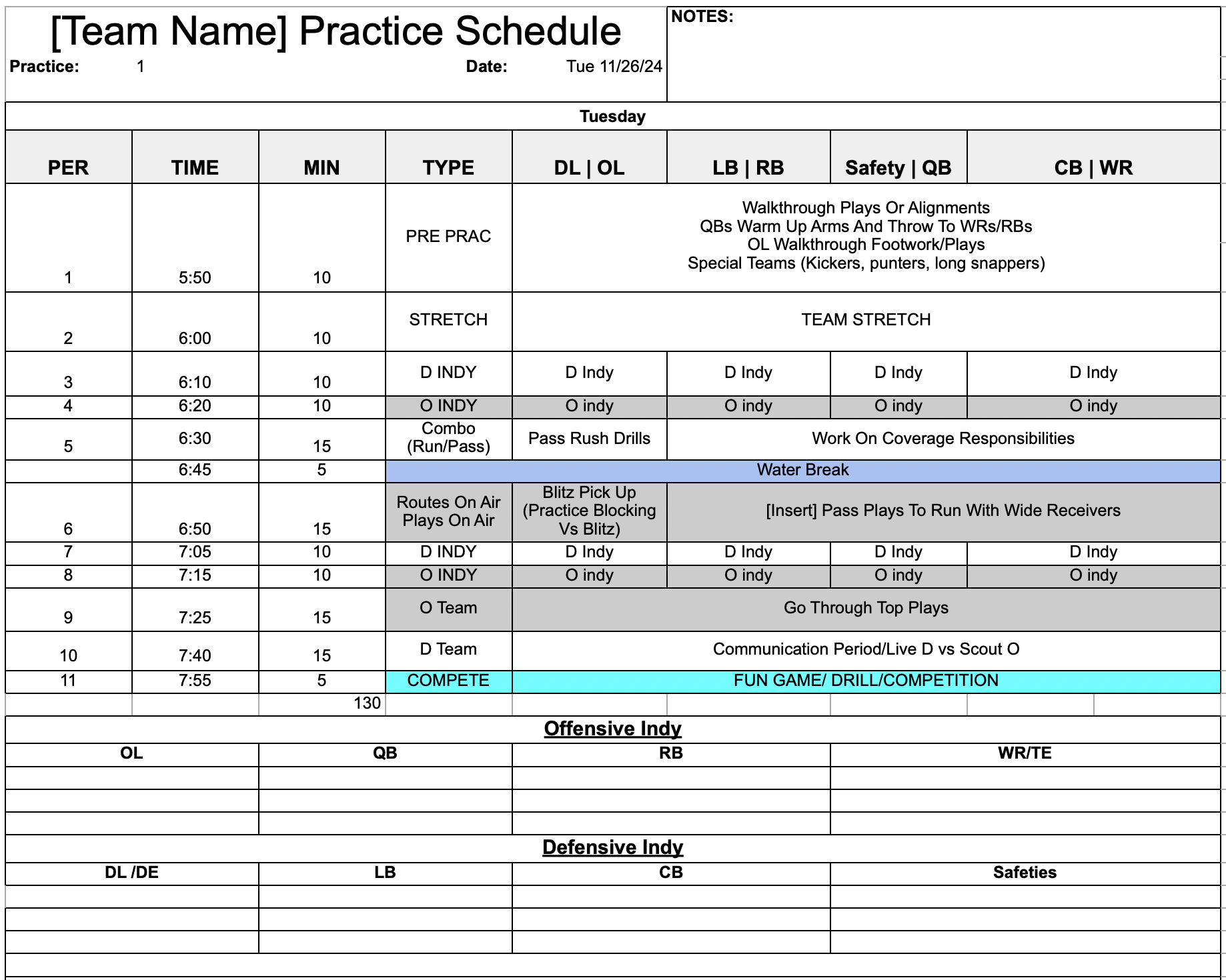 Youth Practice Template Picture