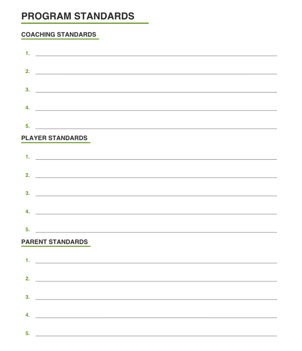 Program Standards Program Standards